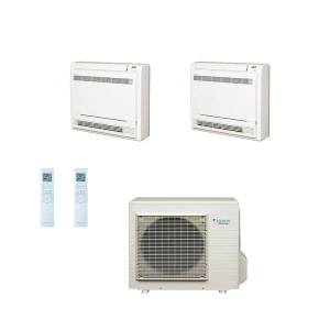 Daikin Multi 2MXS50H inverter heat pump air conditioning unit with two FCQG35F standard cassette indoor units,