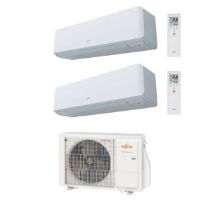 Fujitsu multi split system with twin wall mounted indoors units