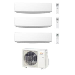 Fujitsu multi split system with triple wall mounted indoors units