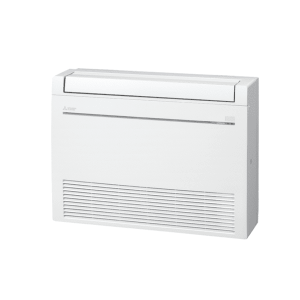 Mitsubishi Electric MFZ-KT25VG floor-mounted heat pump with compact design and dual airflow vents
