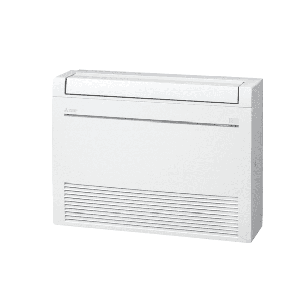 Mitsubishi Electric MFZ-KT25VG floor-mounted heat pump with compact design and dual airflow vents