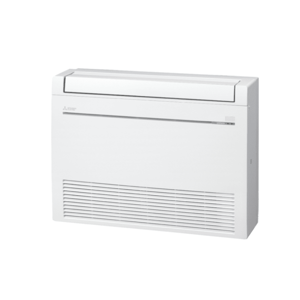 Mitsubishi Electric MFZ-KT25VG floor-mounted heat pump with compact design and dual airflow vents
