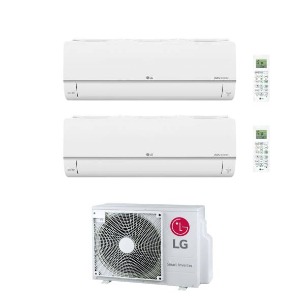 LG MU2R15-UL0 Multi-Room Air Conditioner with DC09/12RK-NSJ Deluxe Wall Units – A+++ Energy Rating