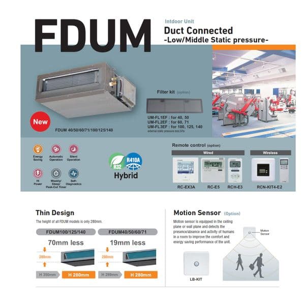 Mitsubishi Heavy Industries Air Conditioning FDUM100VH FDC100VSA-W Ducted Concealed Micro 10Kw A+ 3P - Image 2