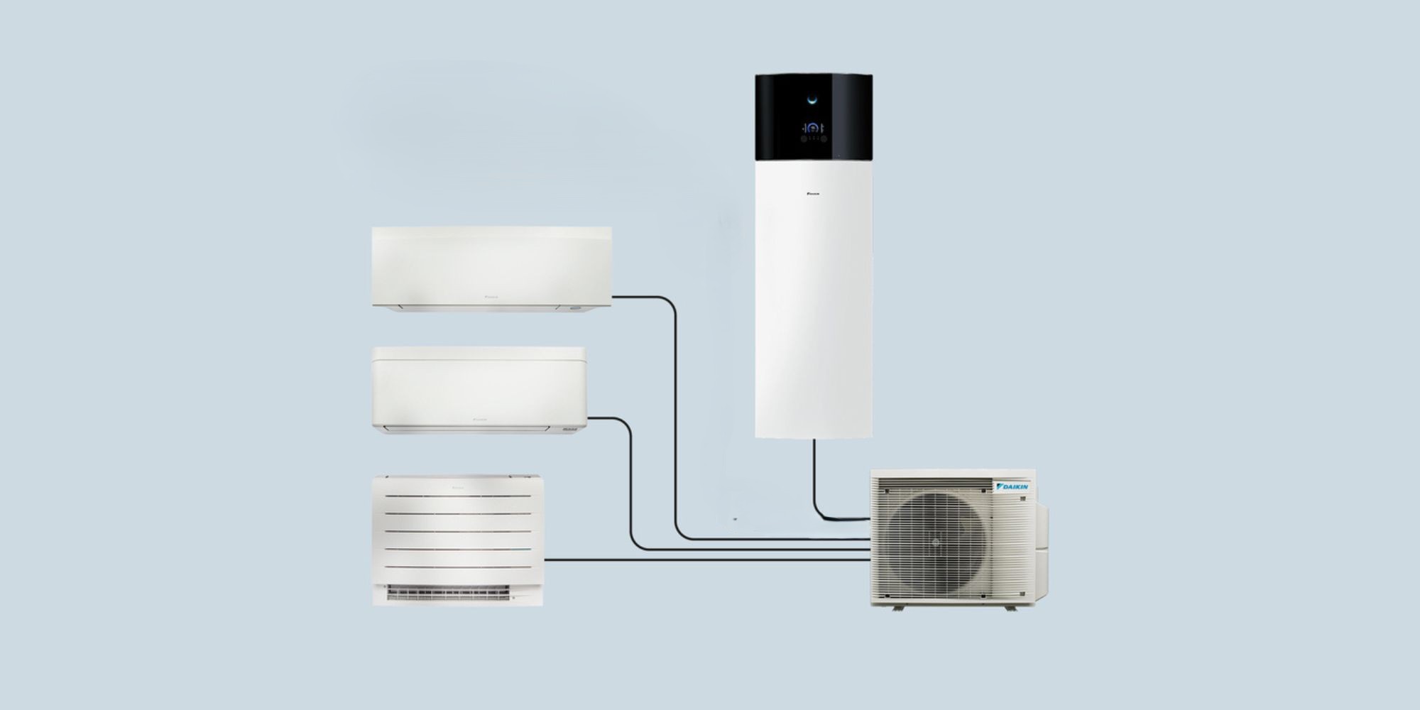 Daikin Air conditioning Multi 1 x 4MWXM52A9, EKHWET120BAV3, FTXP20N9, FTXJ20AW, FTXA20CW,Units